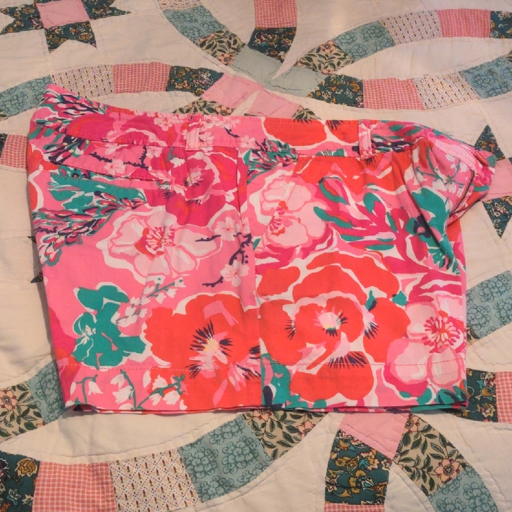 Lily Pulitzer Floral Pink and Green Shorts